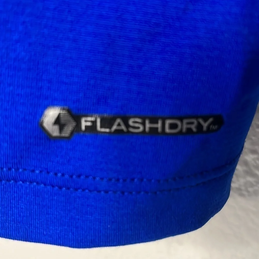 THE North Face 1/2 zip, size large, cobalt blue and chartreuse trim, good shape